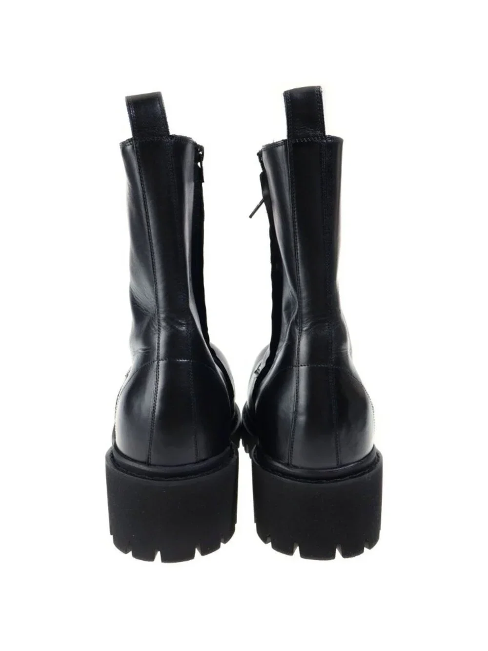 Balenciaga Stomper Lace-up Long Boots Black